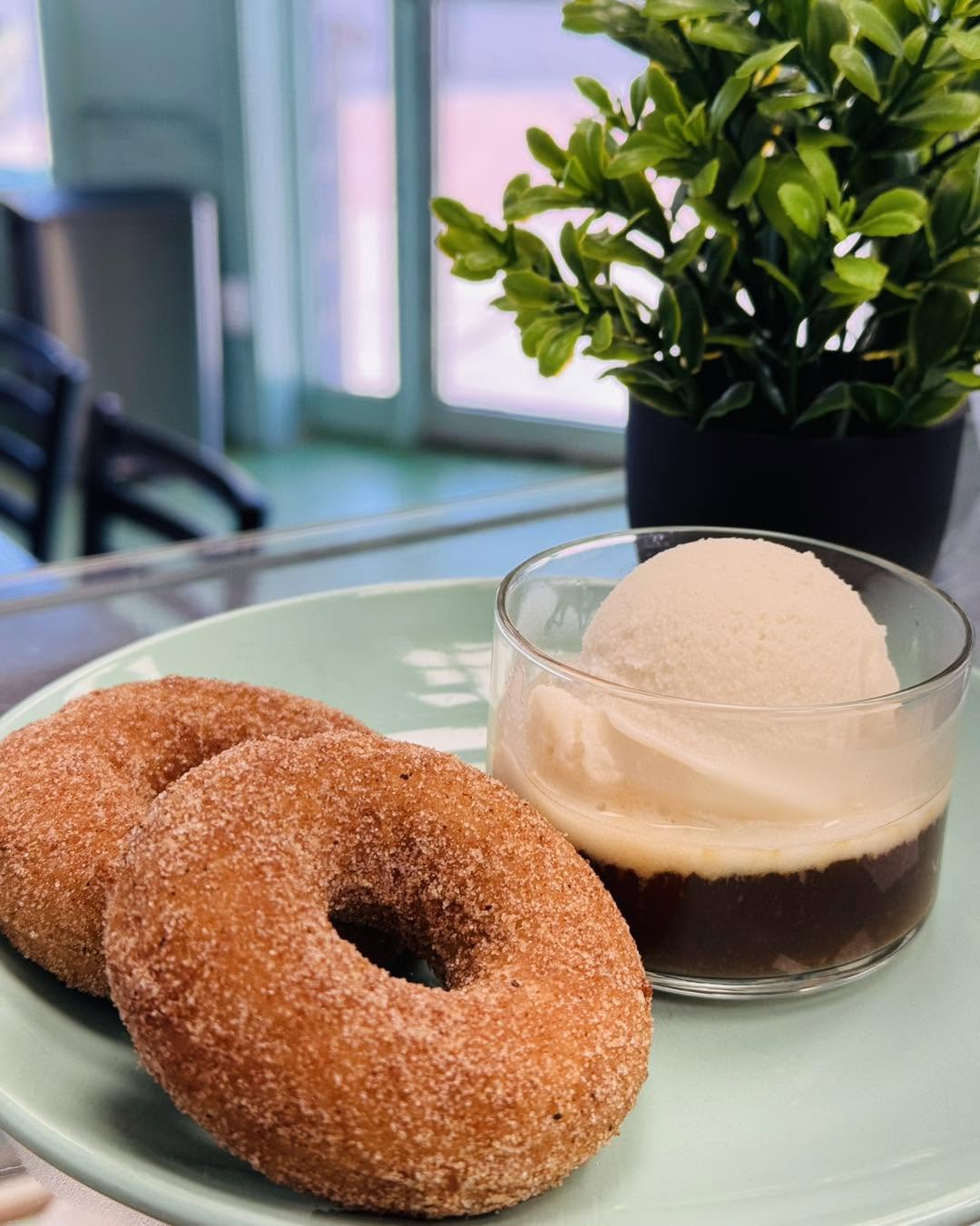 Glad Alice cinnamon sugar donuts with InnaCup ice cream